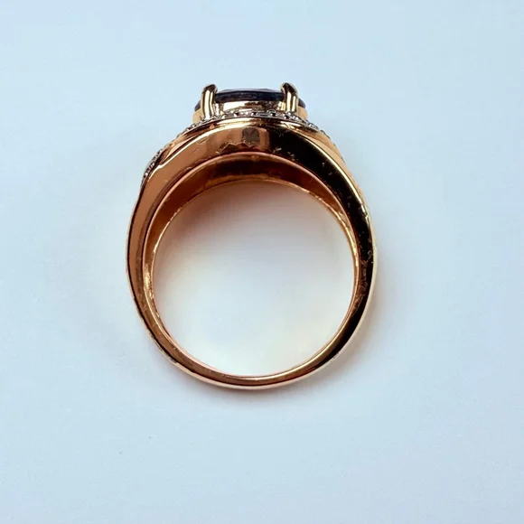 Ross Simons 3 CT Natural Blue Sapphire Vermeil Sterling Silver 925 Vintage Ring - Picture 3 of 11